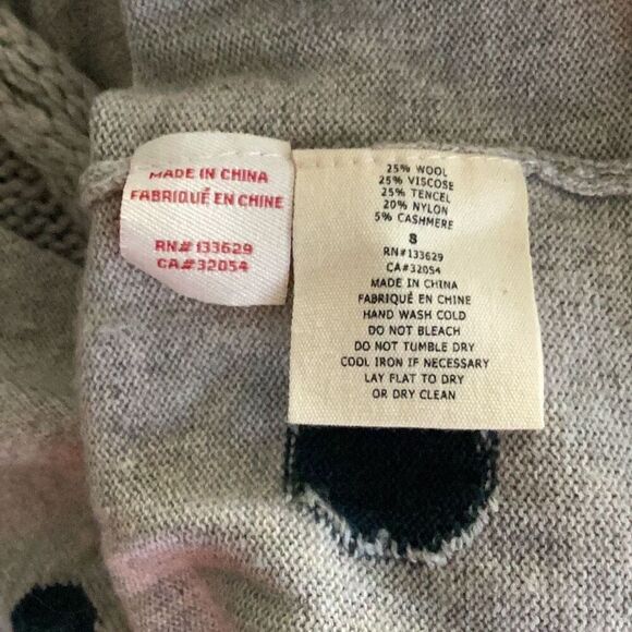 Anthropologie Yoon Polka Dot Hooded Wool Cashmere Sweater Women’s Small - Picture 9 of 9